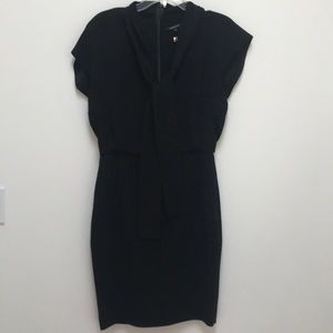 Rachel Roy Black crepe tie front scoop neck dress